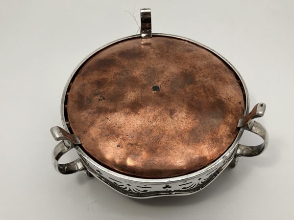 Zilver bordenwarmer, komfoor, 18eeeuw, van. Teckel, s- Hertogenbosch, Den Bosch, 1749/1750, 1749,1750, Haarlemsche Zilversmederij K.H.Schermerhorn Haarlem