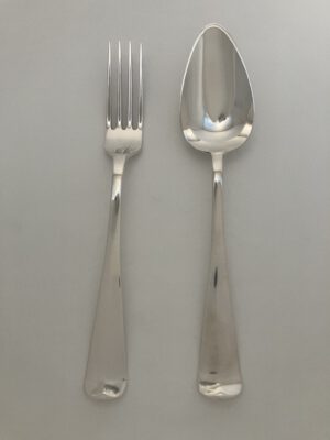 Zilver 12 tafelcouverts Haags lof, van Kempen 1914, 1665 gram, in doos, Haarlemsche Zilversmederij K.H.Schermerhorn, Haarlem
