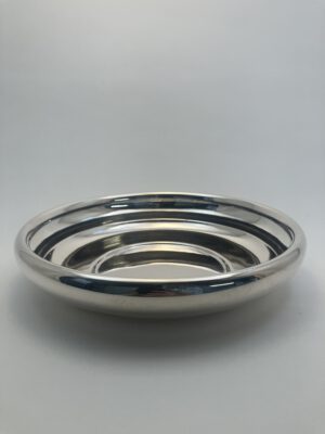 Zilver art-de o schaal, Zilverfabriek Voorschoten 1933, Haarlemsche Zilversmederij K.H.Schermerhorn, Haarlem