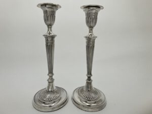 Set zilveren kandelaars, Begeer, 1910, Haarlemsche Zilversmederij K.H.Schermerhorn.