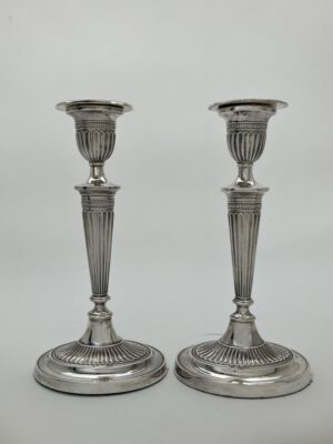 Set zilveren kandelaars, Begeer, 1910, Haarlemsche Zilversmederij K.H.Schermerhorn.