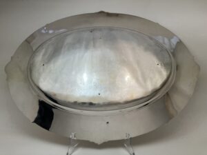 Zilver dienschaal, zilverfabriek Voorschoten, 1926, 1e gehalte, Haarlemsche Zilversmederij K.H.Schermerhorn, Haarlem