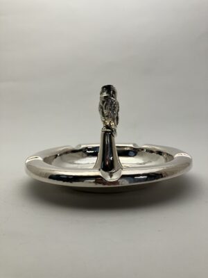 Zilver asbak met uil, Haarlemsche zilversmederij k.H. Schermerhorn Haarlem