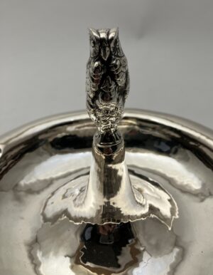 Zilver asbak met uil, Haarlemsche zilversmederij k.H. Schermerhorn Haarlem