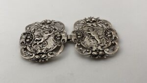 Zilver 18e eeuw gesp, Parijs, Haarlemsche Zilversmederij K.H.Schermerhorn, Haarlem