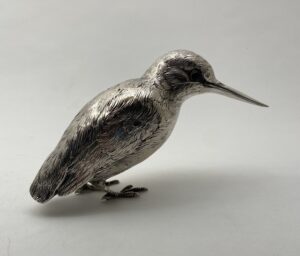 Zilver ijsvogel, zilver tafelstuk, Haarlemsche Zilversmederij K.H.Schermerhorn, Haarlem